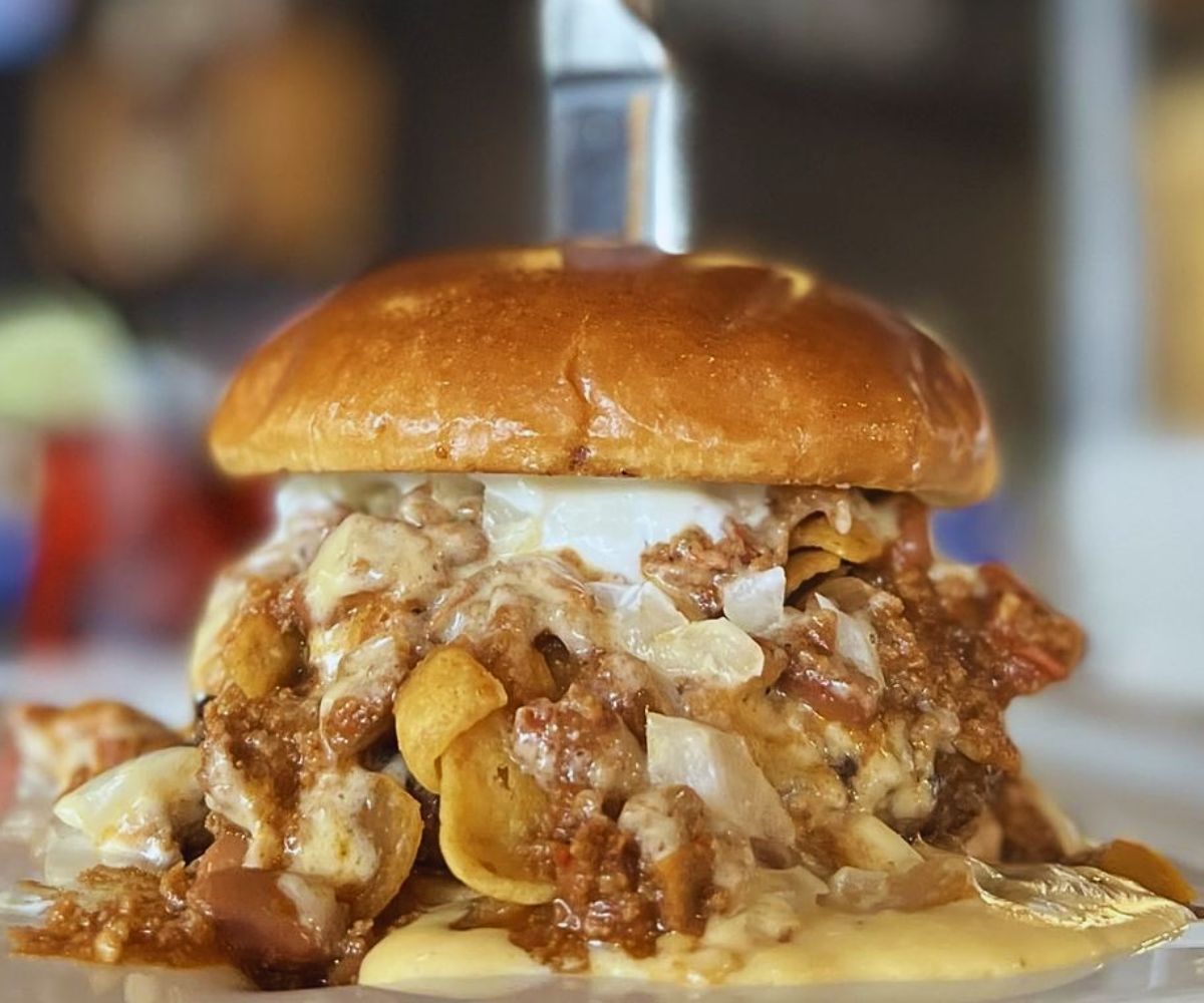 Chili Frito Burger at Crave Grille in Vancouver, Washington
