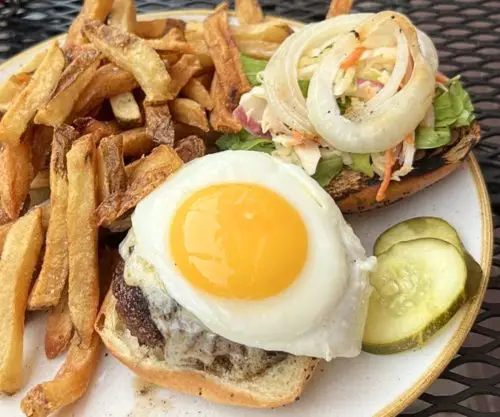 Farmhouse Pork Burger at The Farmhouse Tap and Grill in Burlington, VT