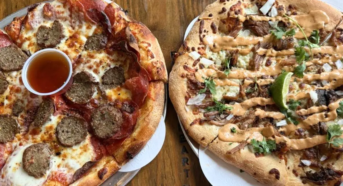 pizzas at Flying Heart Brewing & Pub at Bossier City, Louisiana