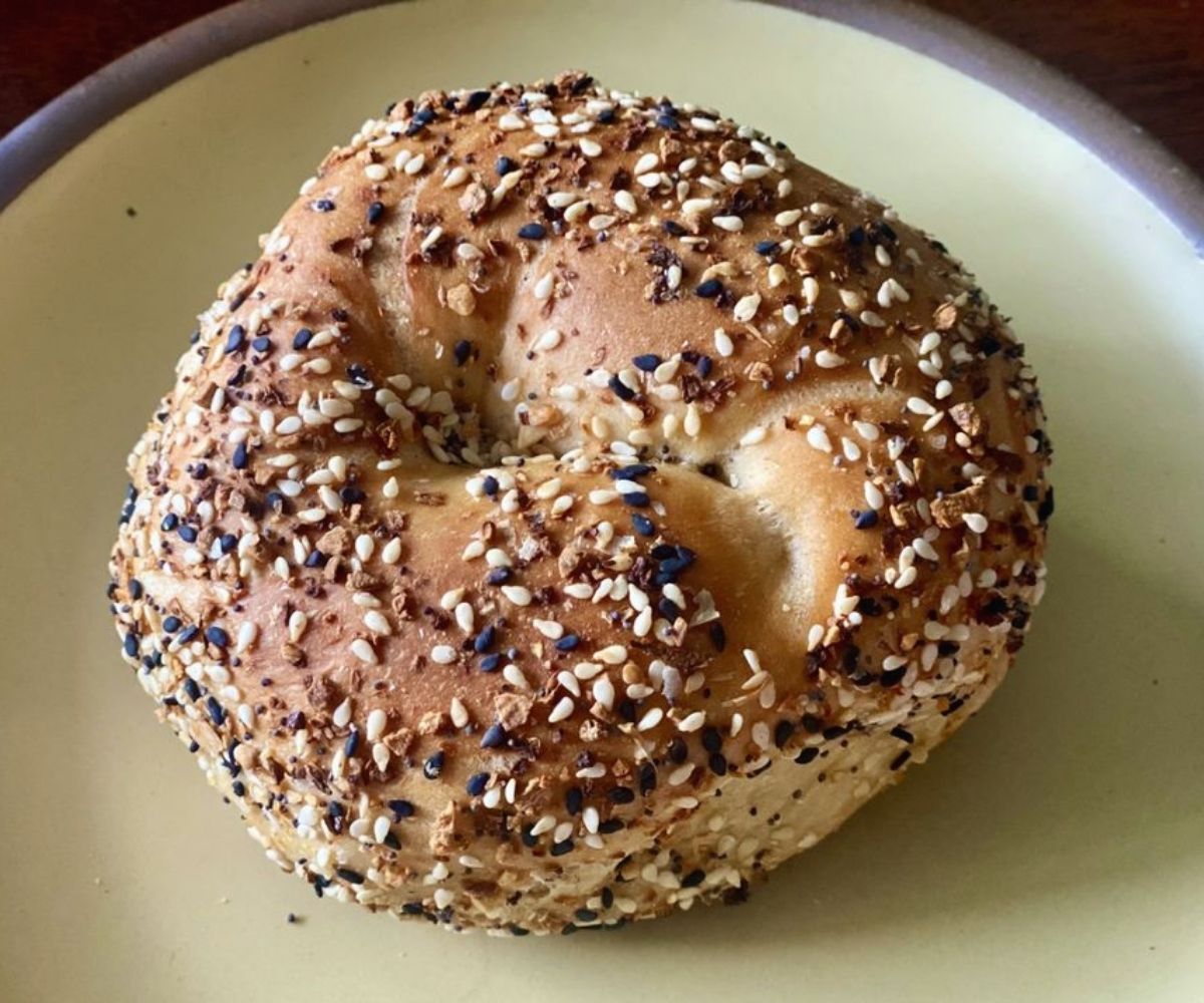 everything bagel at elmer's new york pizza in plymouth, minnesota