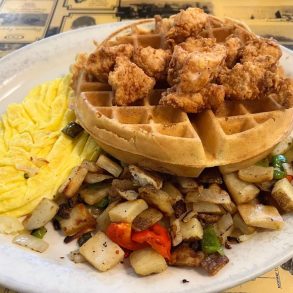 chicken and waffles at susan's restaurant in springdale, ak