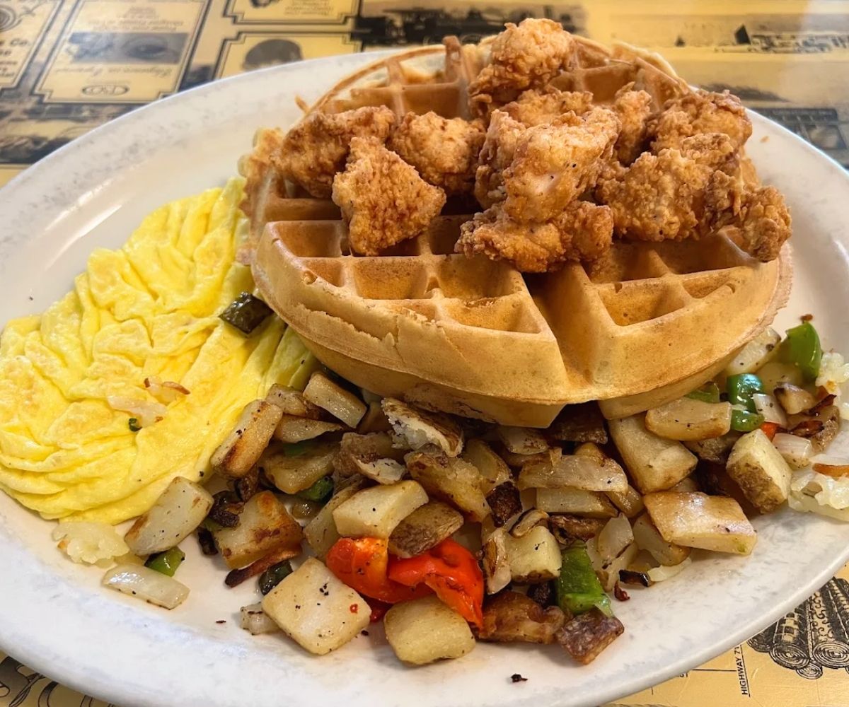 chicken and waffles at susan's restaurant in springdale, ak