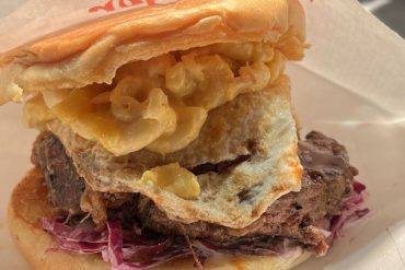 Smoke stack burger at the burger joint in Houston, Texas