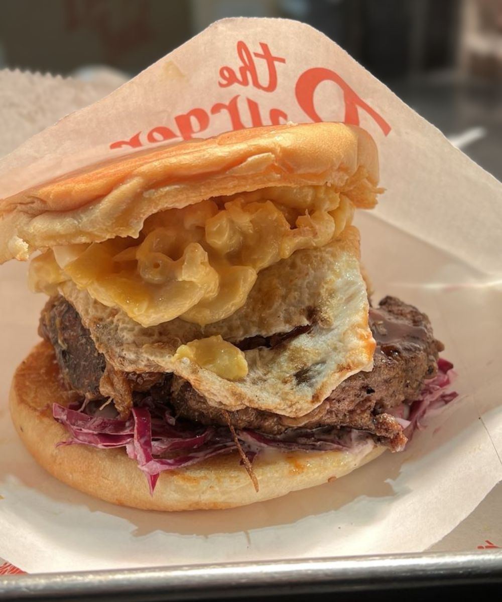Smoke stack burger at the burger joint in Houston, Texas