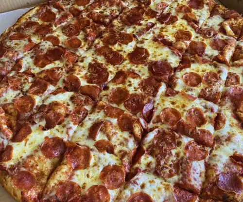 pepperoni pizza at red maple pizza in Moreno valley CA