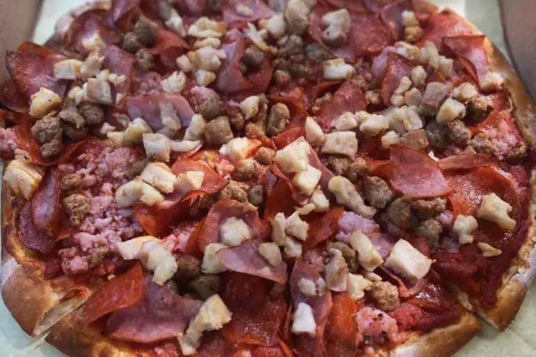 all meat pizza
