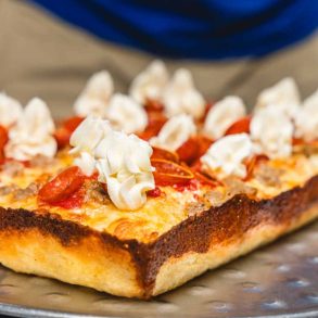 pizza at blue Pan pizza in golden co