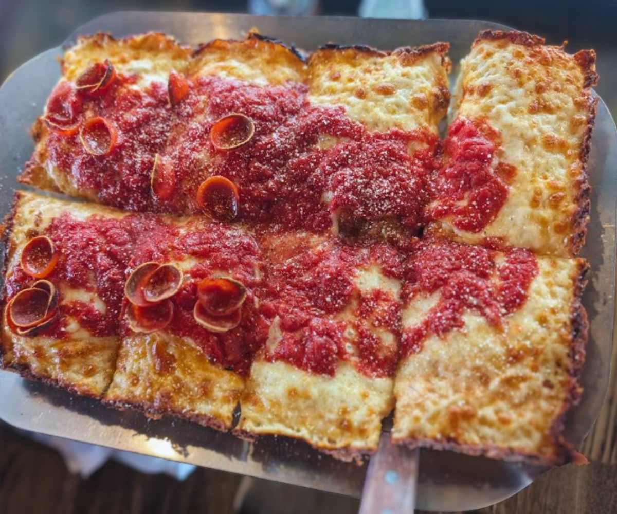 pizza at Blue Pan Pizza