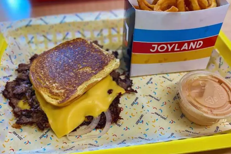 cheesy smashburger at Joyland in Birmingham, AL