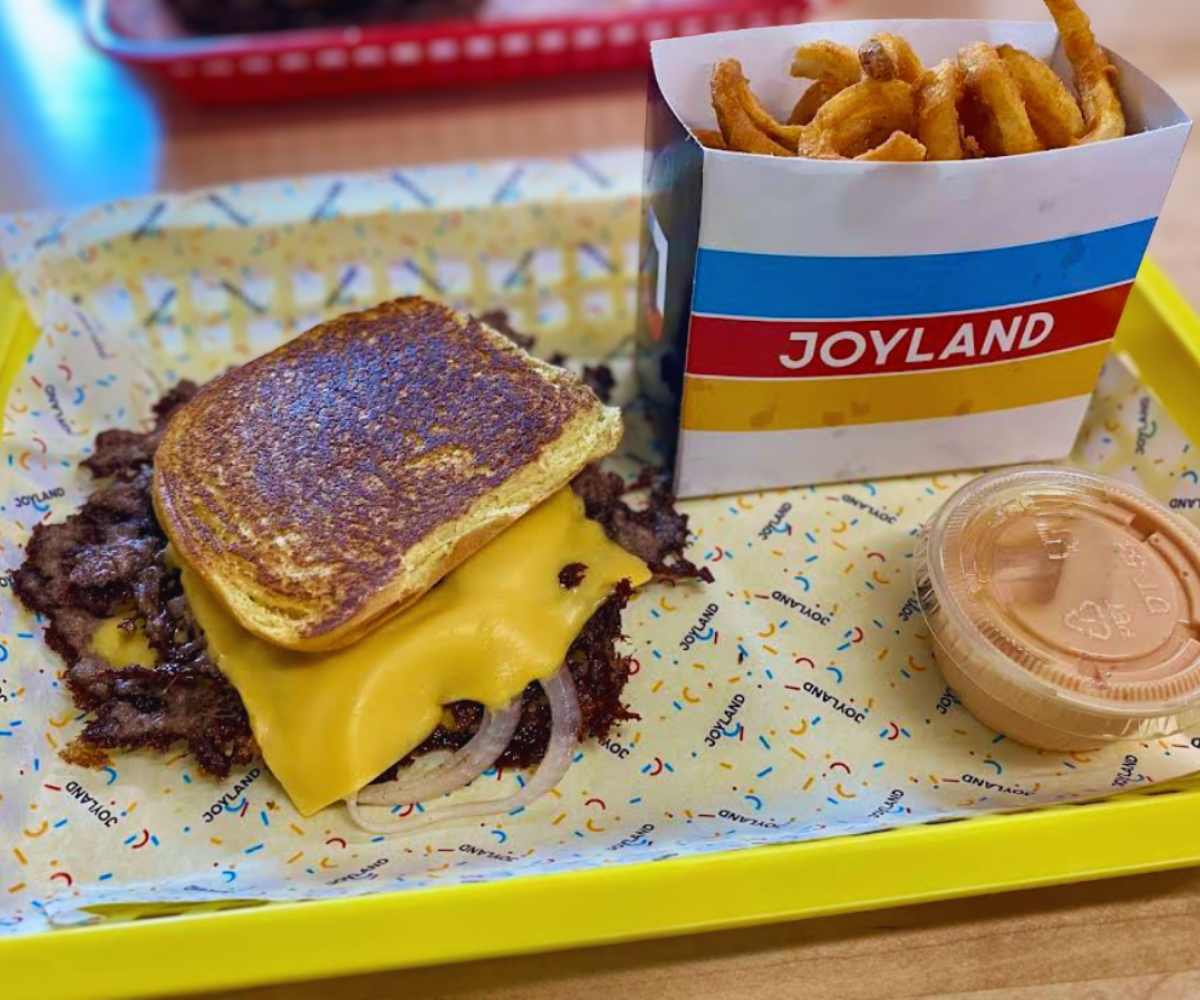 cheesy smashburger at Joyland in Birmingham, AL
