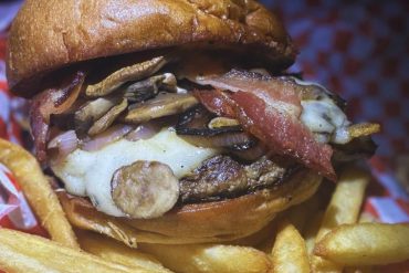 mushroom burger at Jupiter style patty wagon in Stockton, CA