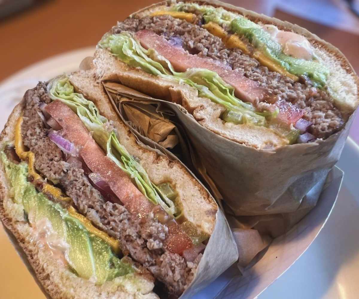 avocado burger at everest burgers in Santa Clarita, CA