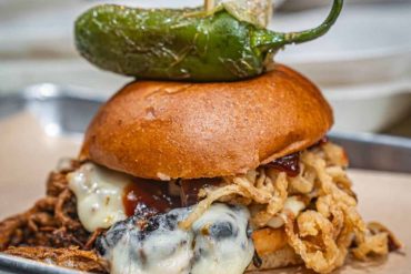 huge burger at Billy Roy's Burgers in Fremont, CA