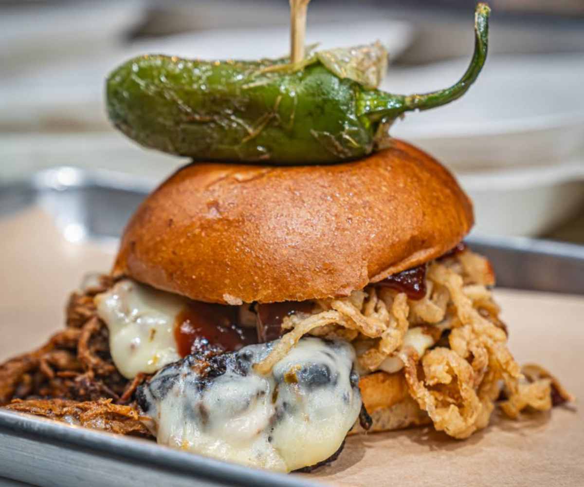 huge burger at Billy Roy's Burgers in Fremont, CA