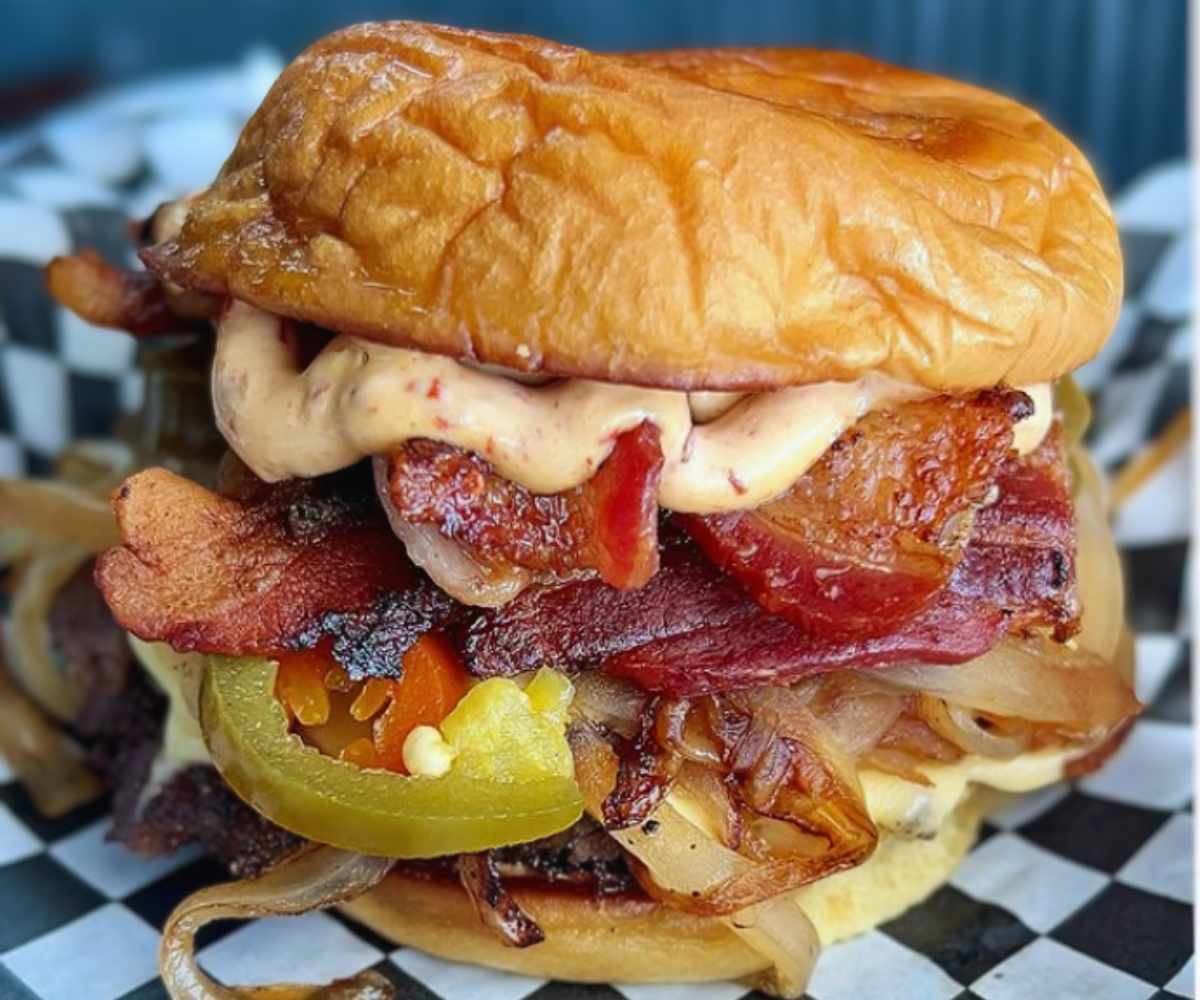 Huge cheeseburger at Durb's Restaurant in League City, Texas