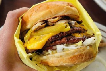 cheeseburger at Mega Tom's Burgers in Murrieta, CA