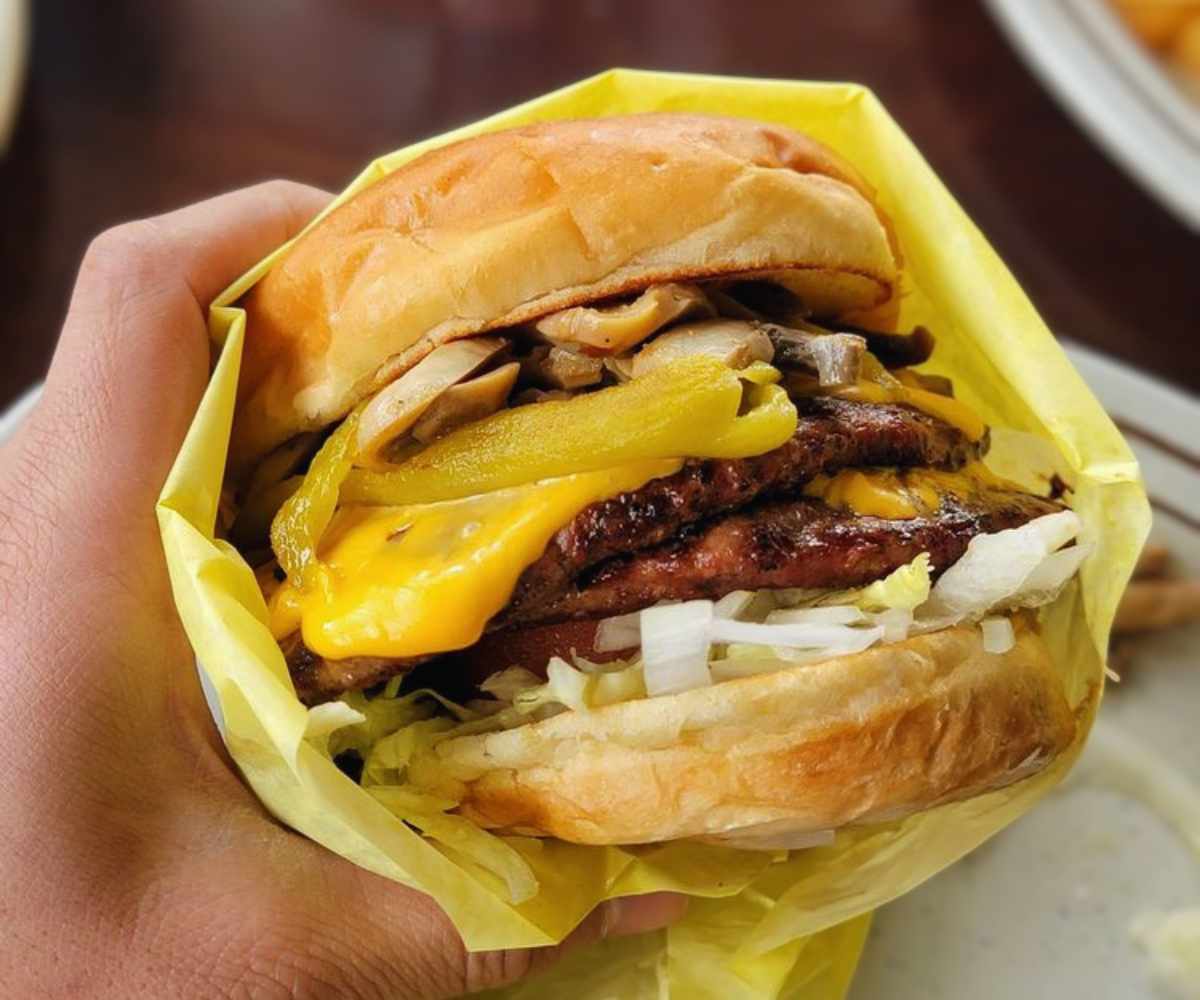 cheeseburger at Mega Tom's Burgers in Murrieta, CA
