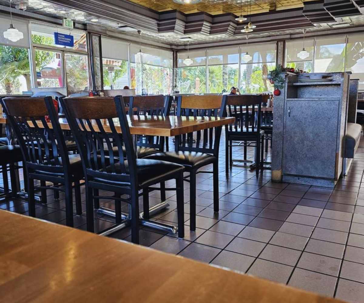 interior of mega tom's burgers in Murrieta Ca