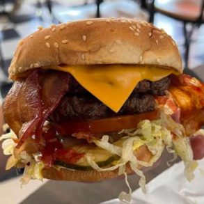 cheeseburger at Hazel's Drive In in Antioch, California