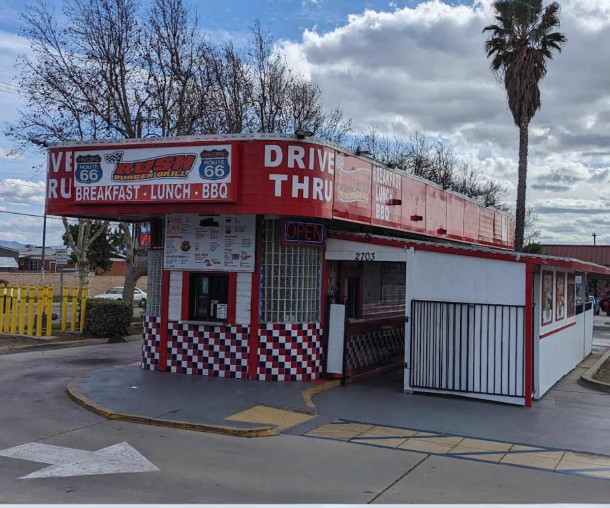 the burger rush in rialto, California