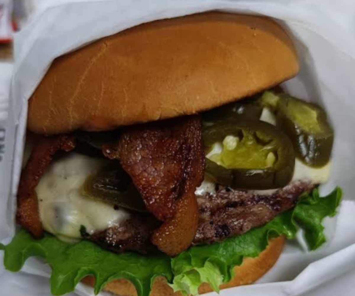 burger at Burger Rush in Rialto, CA