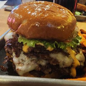 huge smashburger at tall guys burgers and fries in San Angelo texas