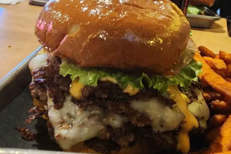 huge smashburger at tall guys burgers and fries in San Angelo texas