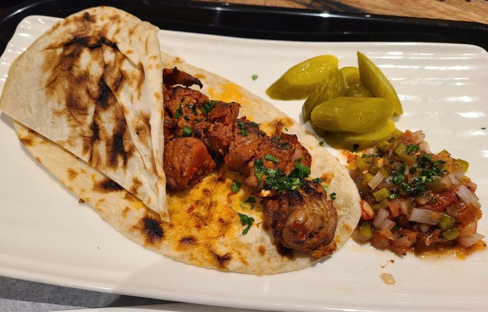 Lamb Shish at Track 15 located in Providence, RI.