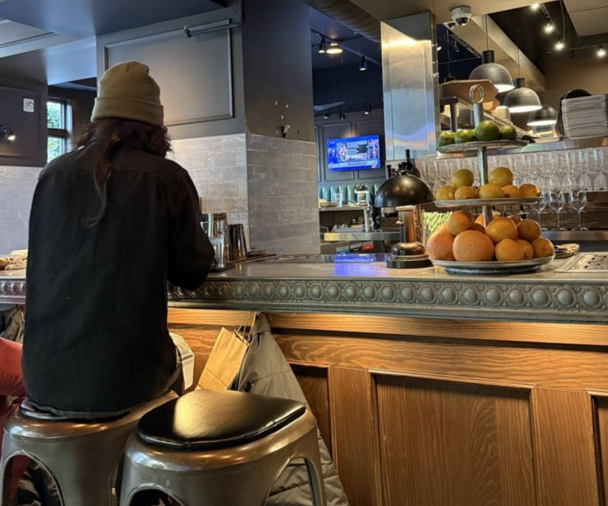 Interior dining and view