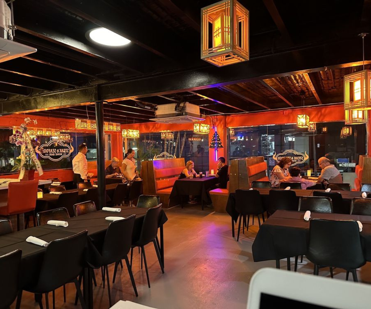 Spacious interior dining