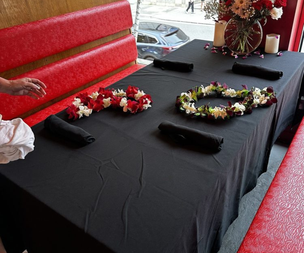 Romantic table set up