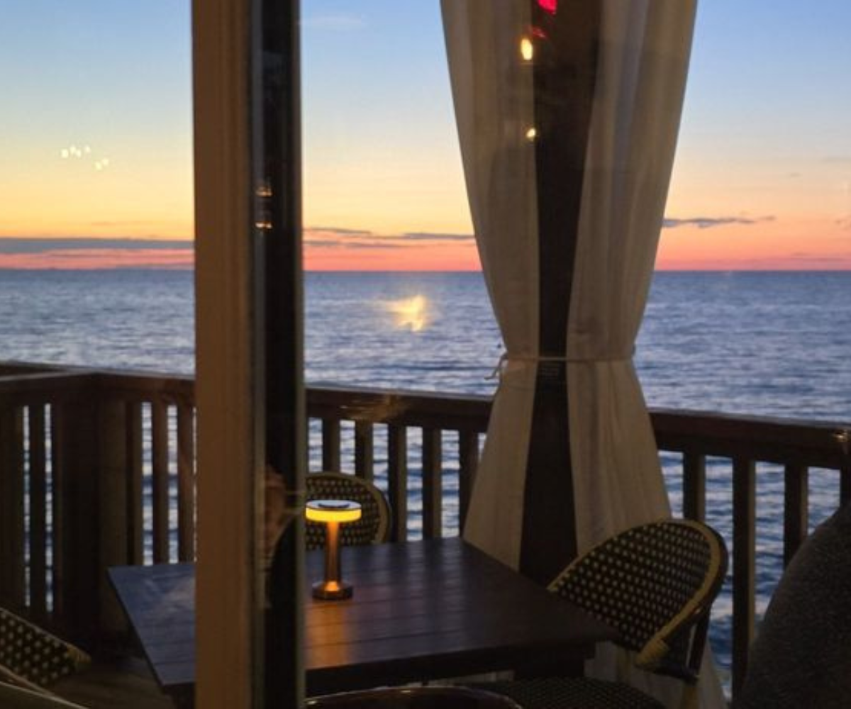 Sunset view inside the restaurant