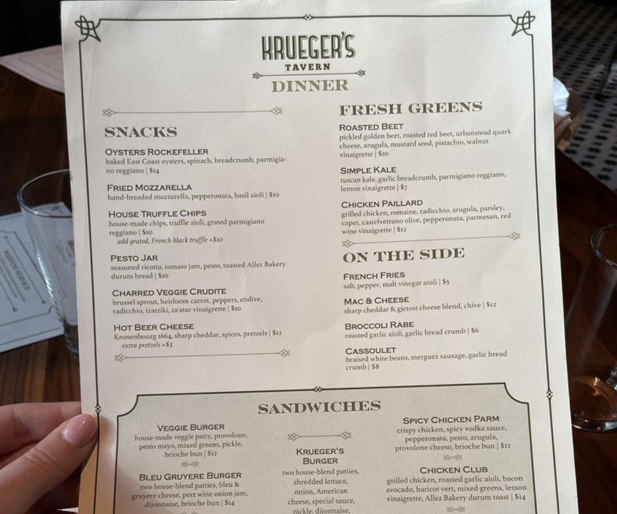 Menu list