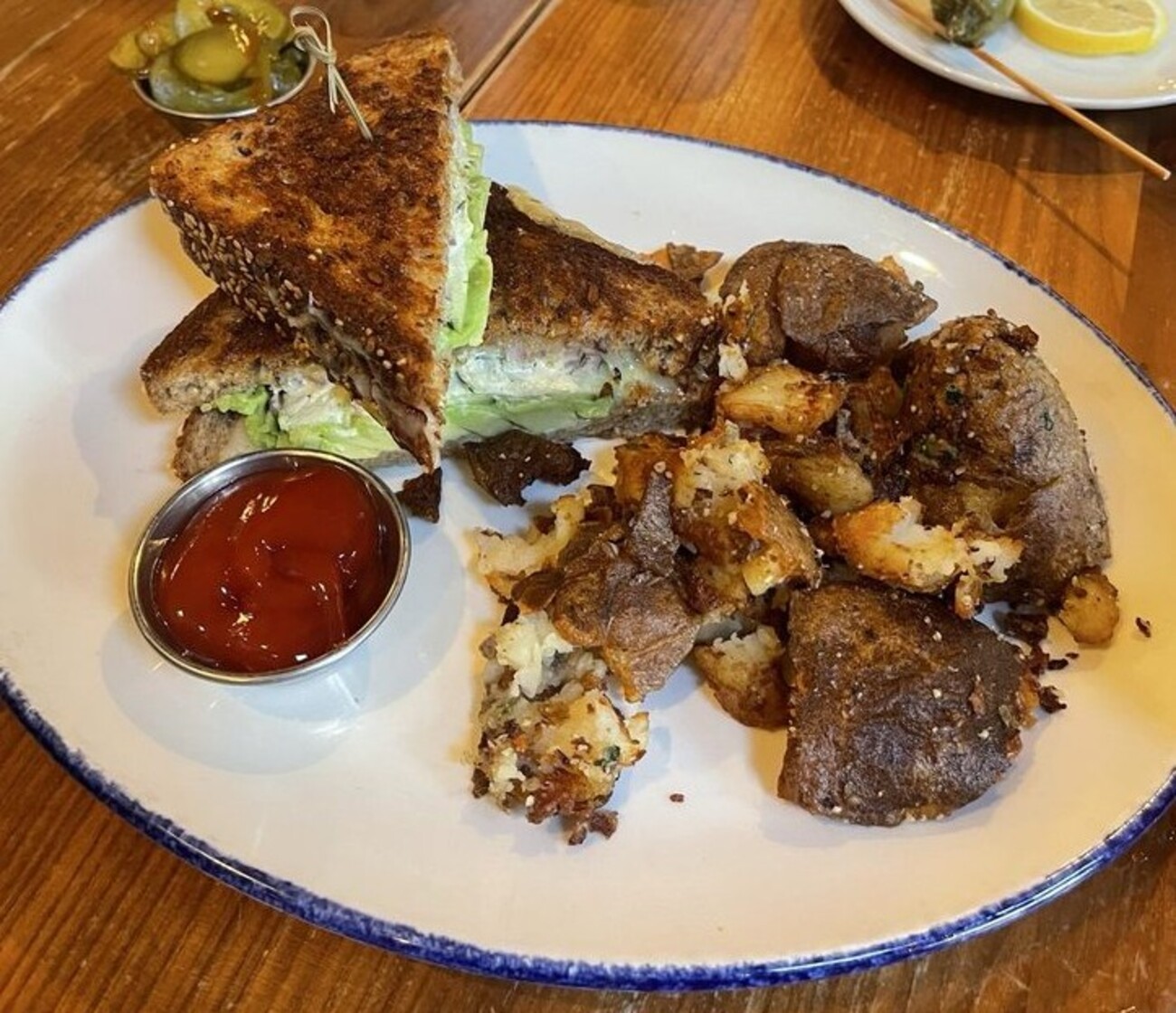 Avocado melt at Tupelo Honey Southern Kitchen & Bar located in Asheville, NC.