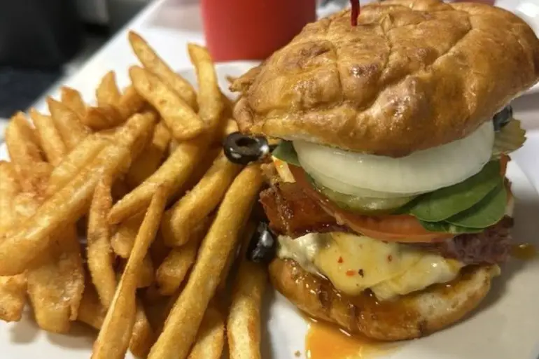 Barnyard Burger at Twisted Burger Diner located in Flint, MI.