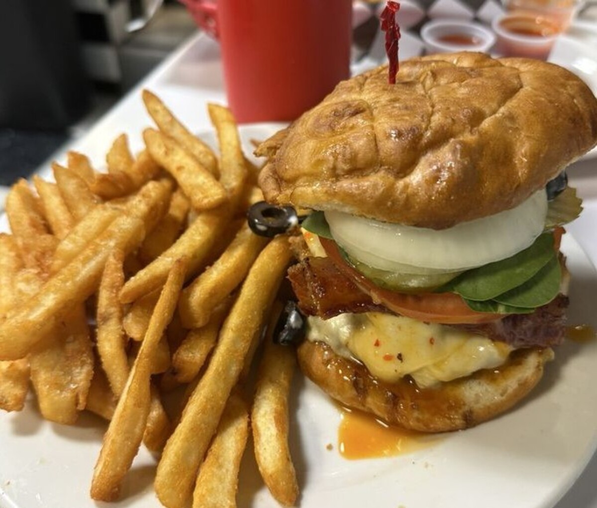 Barnyard Burger at Twisted Burger Diner located in Flint, MI. 