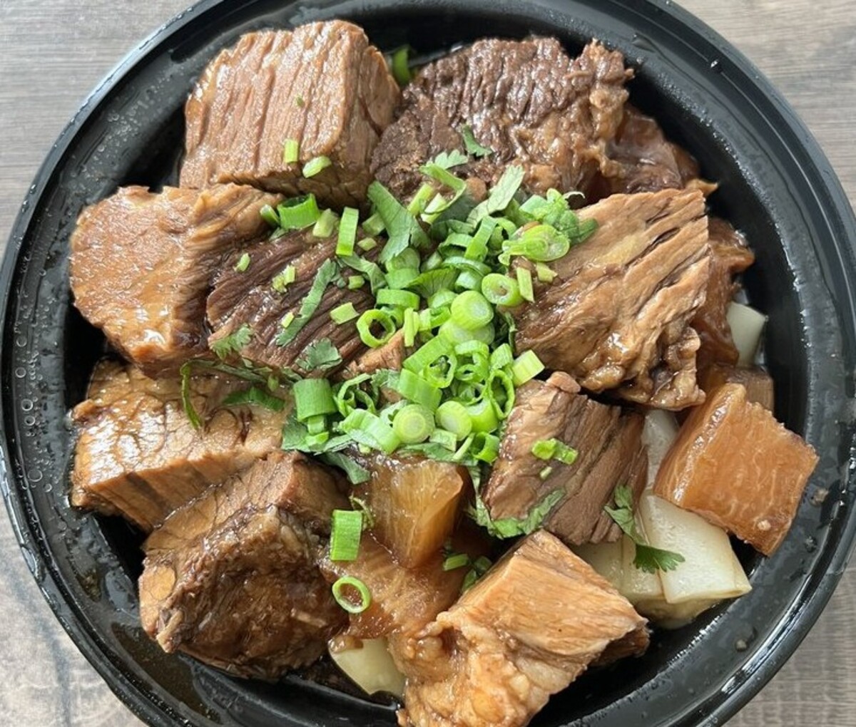 Beef Brisket Cheung Fun at Rubato located in Quincy, MA. 