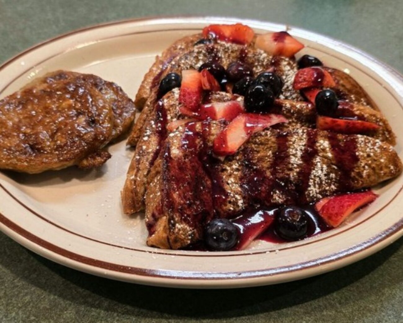 Berry French Toast at The Ugly Duckling located in Dayton, OH. 