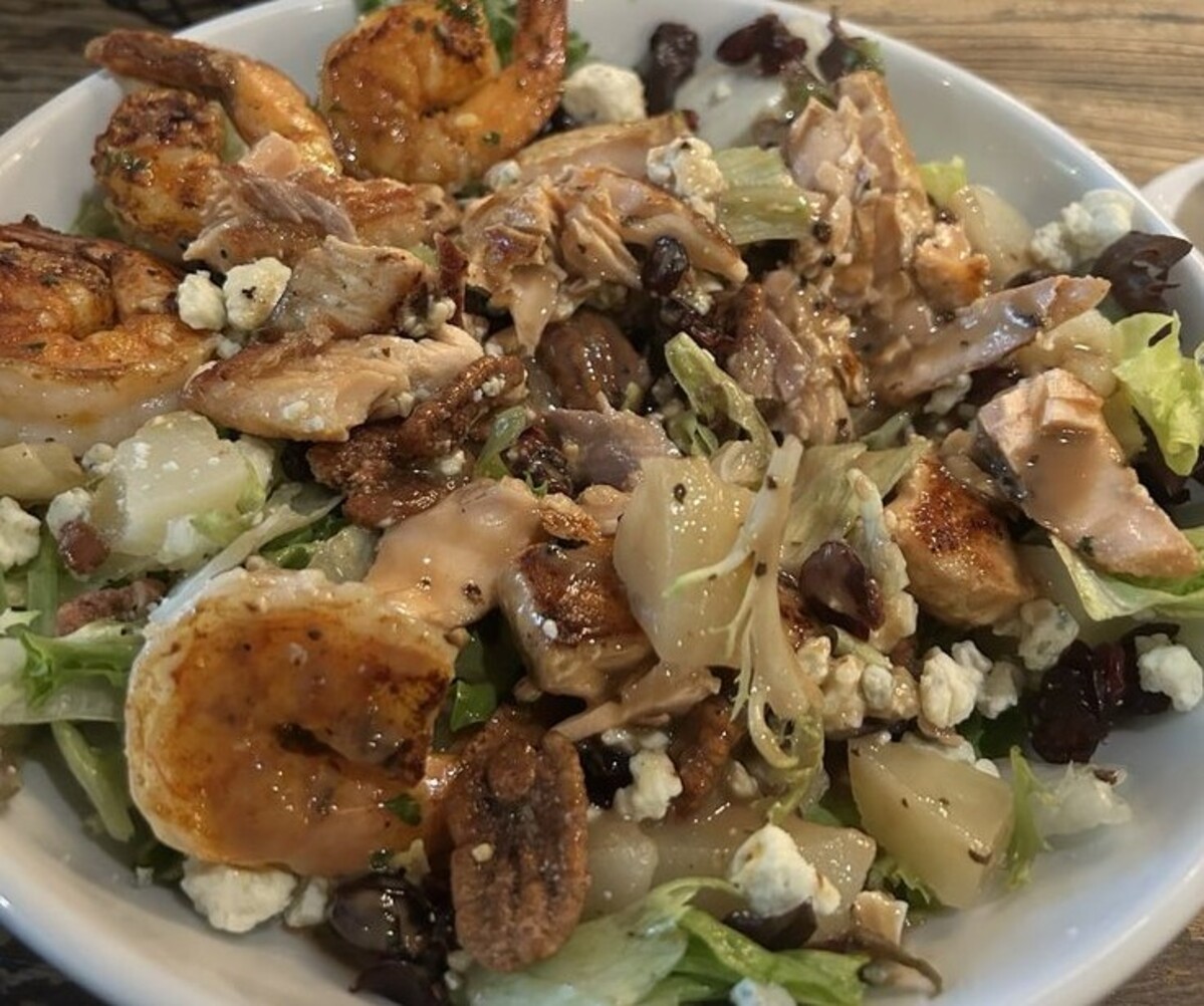 Bourbon Salmon at Spotted Cow Steakhouse located in Winston-Salem, NC. 