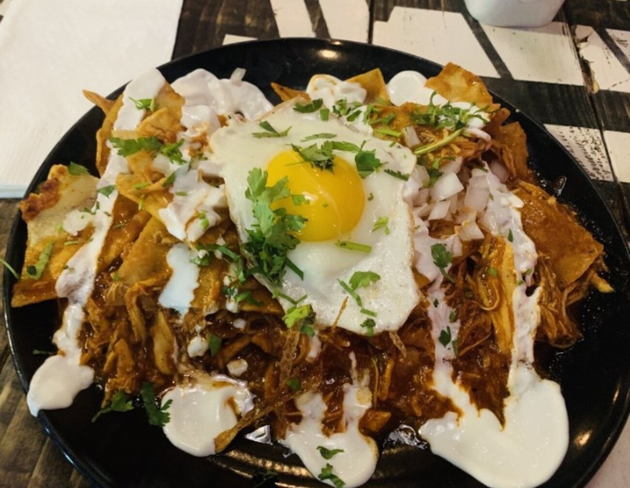 Breakfast Chilaquiles at Sixth Street Dive located in Lafayette, IN. 