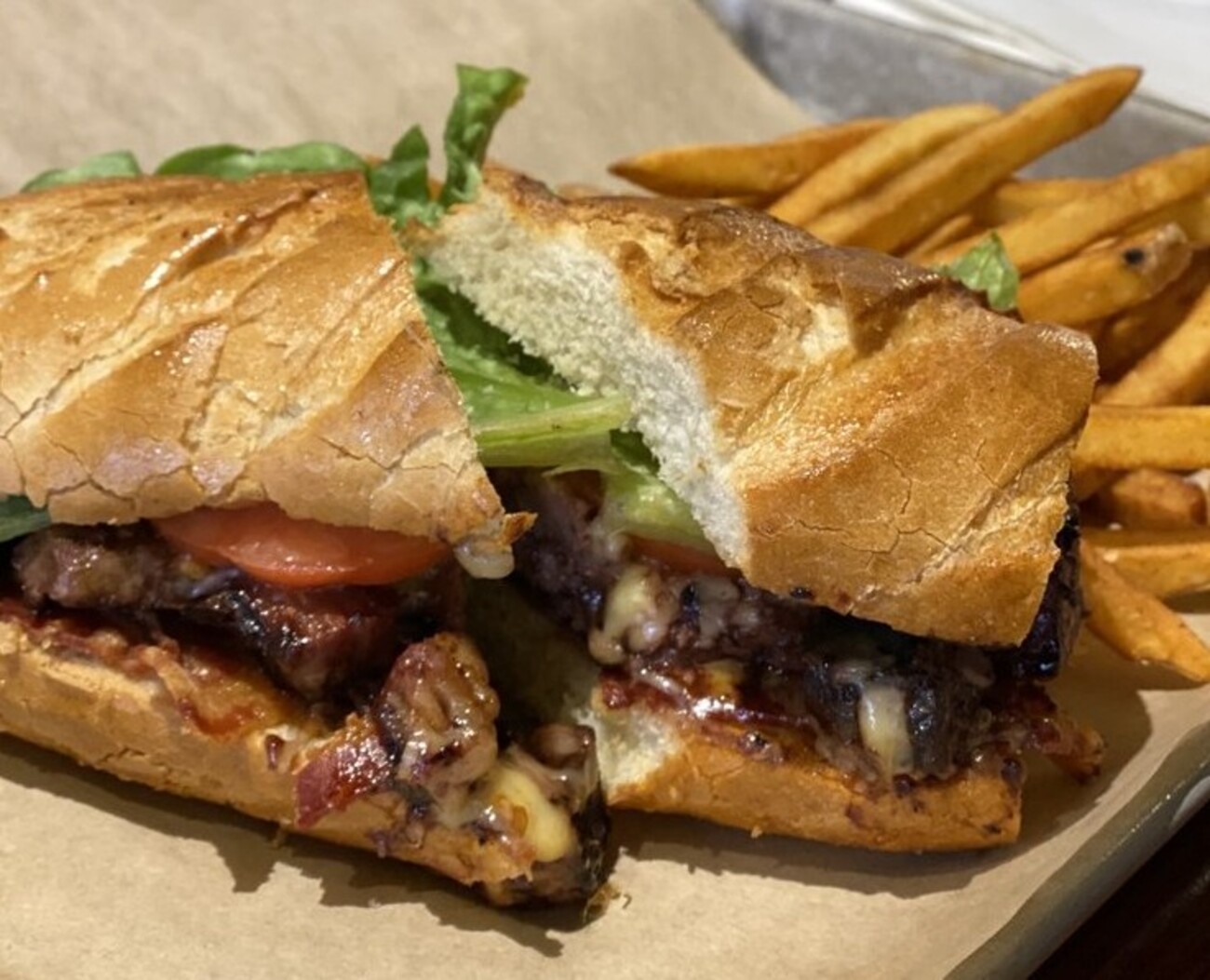 Brisket Sandwich at Freeman's Grub & Pub located in Greensboro, NC. 