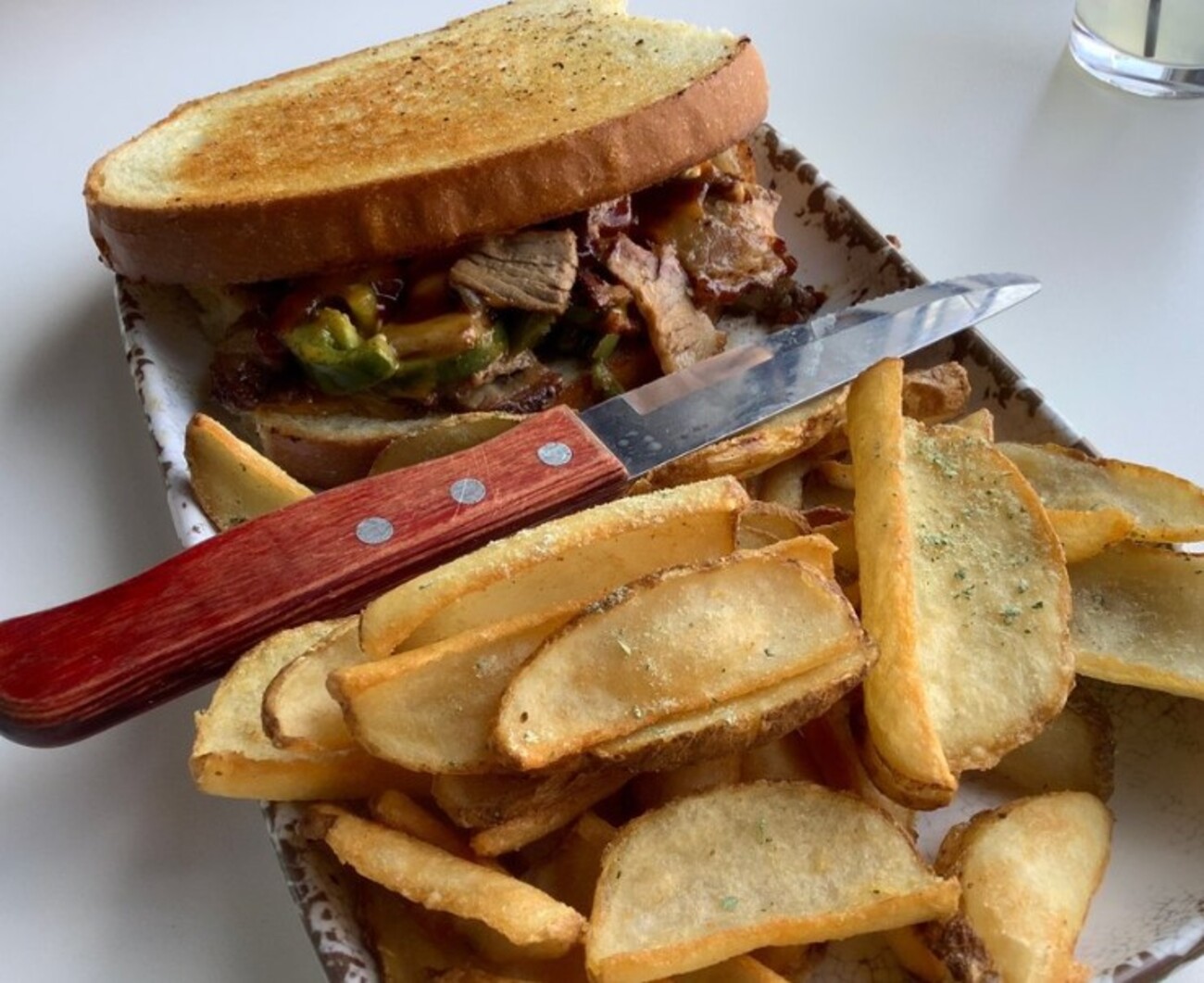 Brisket melt at Beavers Pub located in Bay City, MI. 