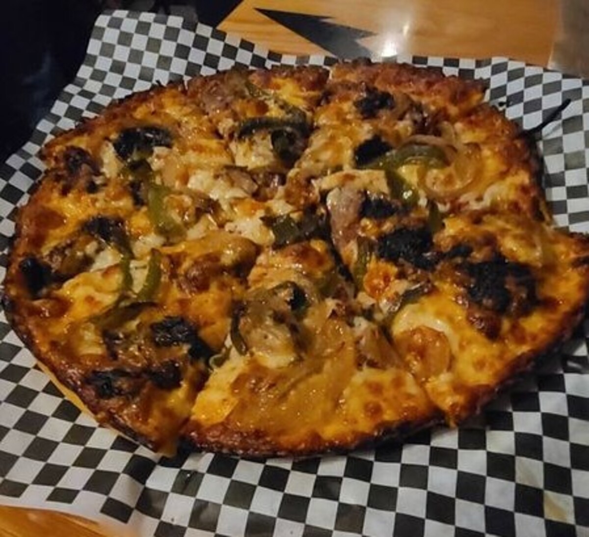 Brisket pizza at The Pour Farm Tavern located in New Bedford, MA. 