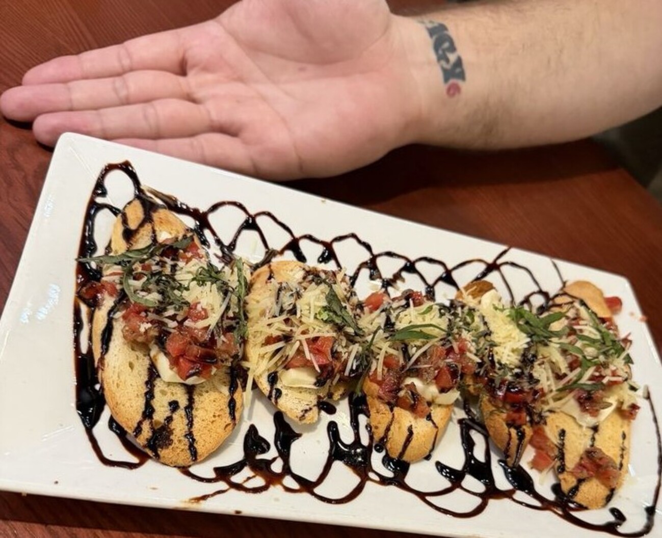 Bruschetta at Retro Rocks located in Saginaw, MI. 