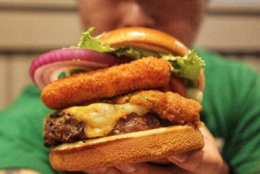 Burger at Brack’s Grille & Tap located in Brockton, MA.