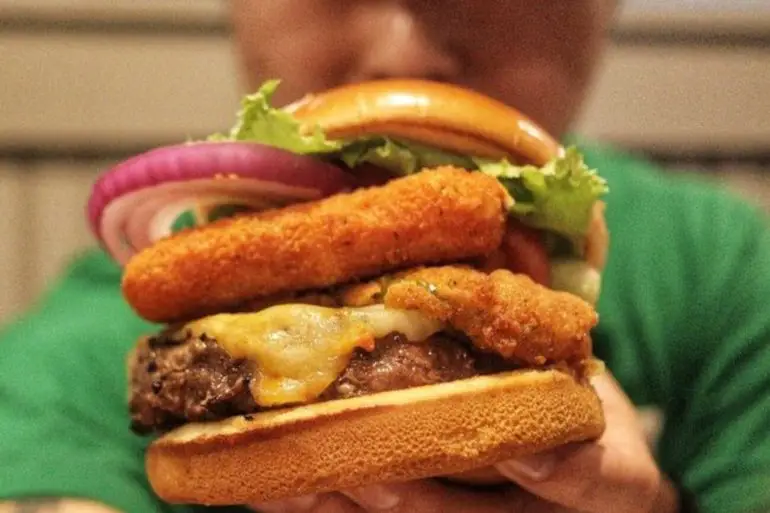 Burger at Brack’s Grille & Tap located in Brockton, MA.