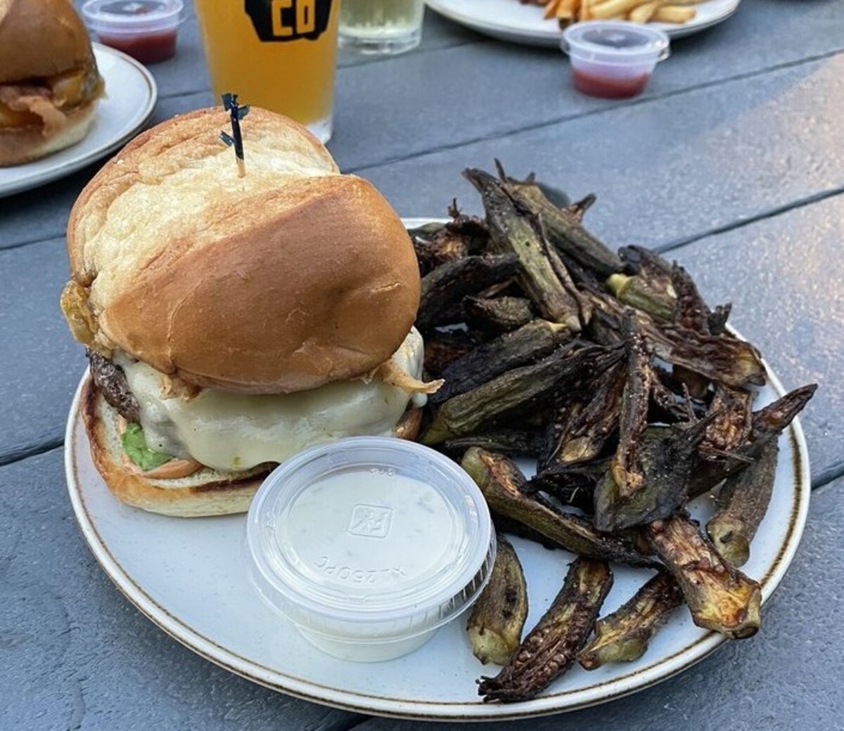 Burger at Tap and Pour located in Warner Robins, GA. 
