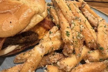 Burger at Tap and Pour located in Warner Robins, GA.