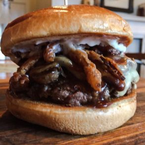 Steakhouse burger at Avenue Eats located in Wheeling, WV.