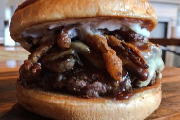 Steakhouse burger at Avenue Eats located in Wheeling, WV.